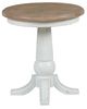 Liberty Furniture Turnberry Park Toasted Oat Round End Table with Washed White Base-2