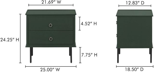 Moe's Home Collection Reagan Deep Green Nightstand-3