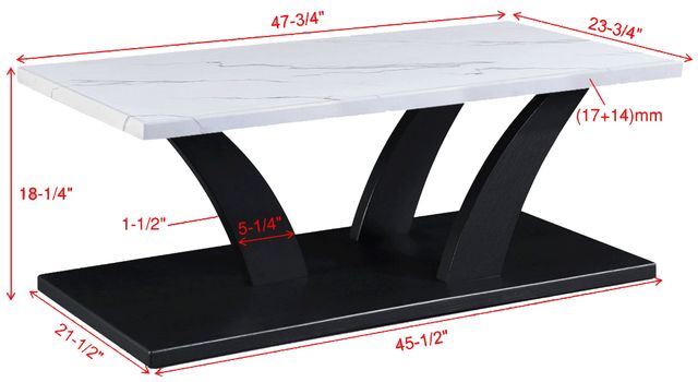 Crown Mark Zion 3-Piece Black/White Occasional Table Set-2