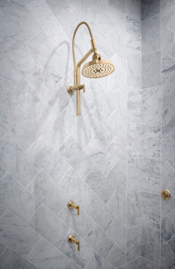 Brizo Invari® Brilliance® Luxe Gold® H2Okinetic® Round Multi-Function Showerhead-1