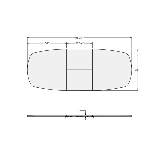 Amisco Customizable Boomerang Thermo Fused Laminate Extendable Table with Radius Corner Butterfly Leaf Tabletop-2