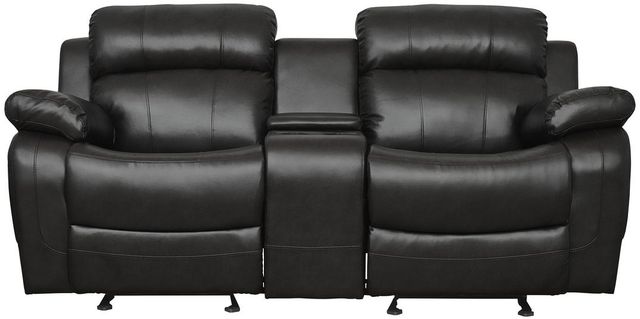 Homelegance® Marille Black Manual Double Glider Reclining Loveseat with Center Console-2