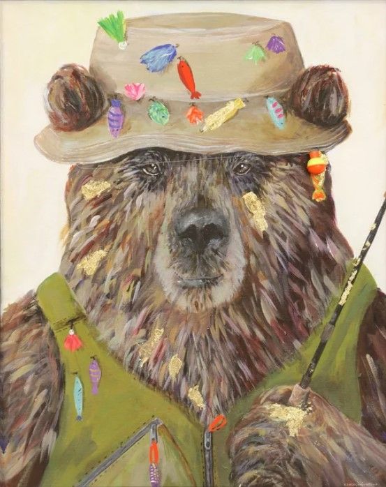 Stylecraft Fishing Bear Wall Art-2