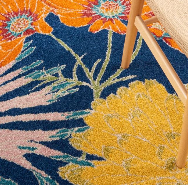 Nourison Home™ Allur Navy Multicolor 5'x7' Style 1 Area Rug-3