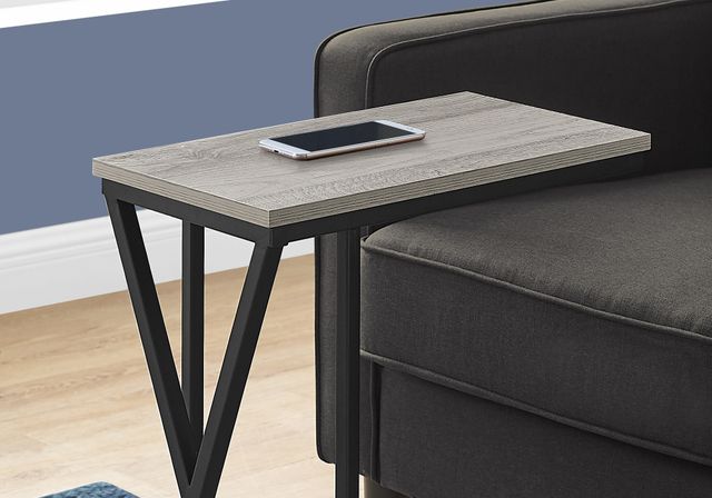 Monarch Specialties Inc. Grey 25"H Accent Table with Black Metal Frame-2