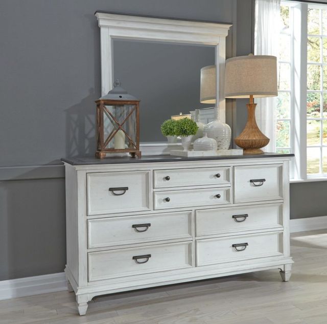 Liberty Furniture Allyson Park Charcoal/Wirebrushed White Dresser and Mirror Set-1