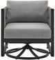 Armen Living Mareike Black/Gray Aluminum/Fabric Outdoor Swivel Chair-3