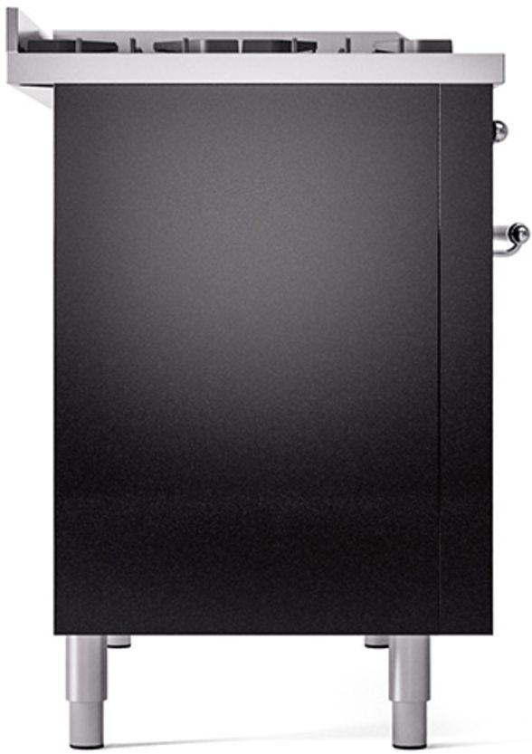 Ilve® Nostalgie II Series 48" Glossy Black Pro Style Dual Fuel Range-3