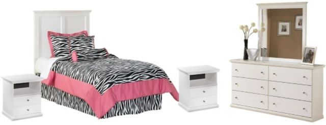 Signature Design by Ashley® Bostwick Shoals 5-Piece White Twin Panel Headboard Bed Set-0
