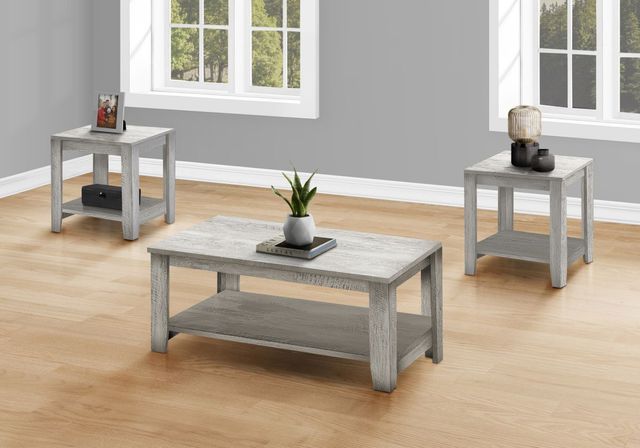 Monarch Specialties Inc. 3 Piece Gray Accent Table Set-1