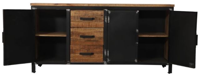 Jaipur Furniture Induse Black/Brown 3-Door Sideboard-2
