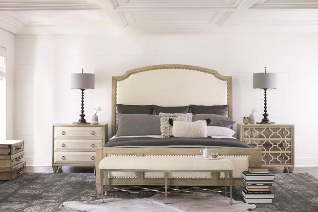 Bernhardt Santa Barbara Beige/Sandstone Upholstered King Panel Bed-1