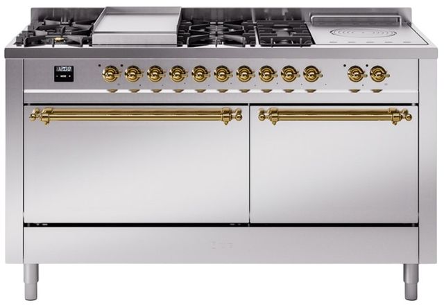 Ilve® Nostalgie II Series 60" White Pro Style Dual Fuel Range-0