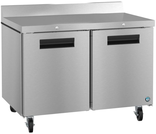 Hoshizaki Steelheart® 48" 12 Cu. Ft. Stainless Steel Two Section Worktop Freezer with Stainless Doors and Lock-1