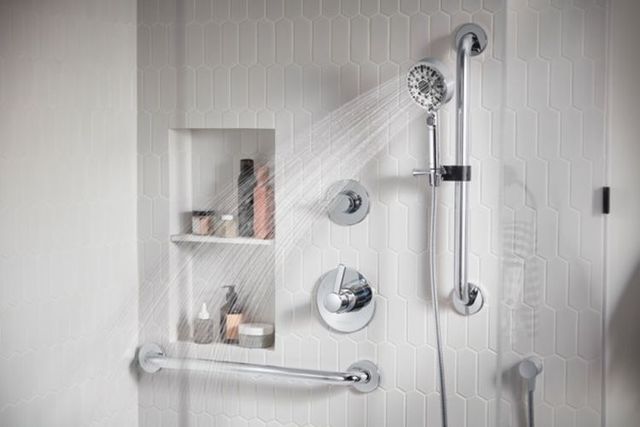 Peerless Precept® Chrome Tub Shower and Hand Shower-1