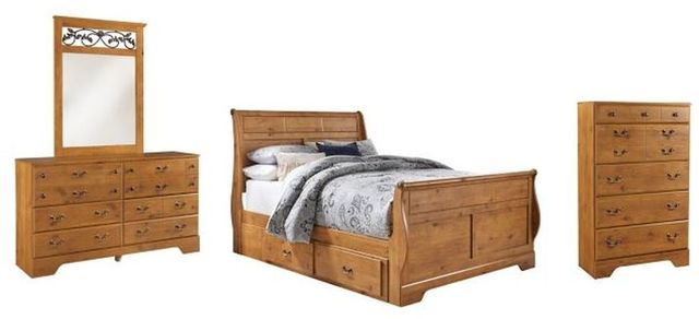 Signature Design by Ashley® Bittersweet 4-Piece Light Brown Queen Sleigh Bed Set-0