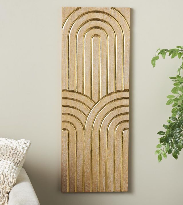 Deco Marche Light Brown Geometric Panel Wall Decor-4