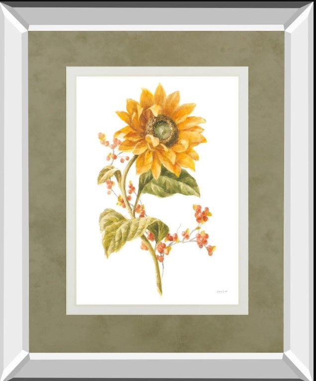 Classy Art Floursack Autumn I On White By Danhui Nai Mirror Framed Wall Art-1