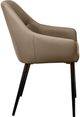 Corcoran Importation Taupe Leather Dining Arm Chair-2