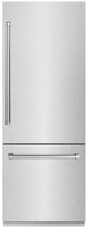 ZLINE 30" 16.1 Cu. Ft. Satin Stainless Steel Built-In Bottom Freezer Refrigerator with Graphite Gray Interior-0