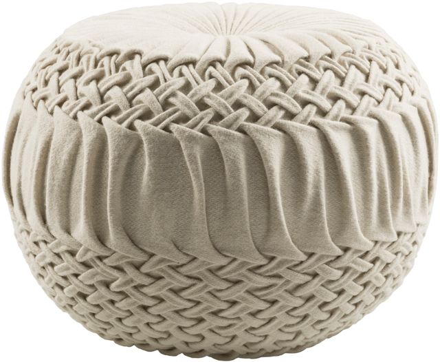 Surya Alana Khaki Pouf Ottoman