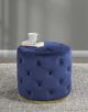 Brassex Inc. Navy Tufted Ottoman-1