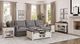 Jofran Inc. Madison County Barnwood Barn Door Cocktail Table with Vintage White Base-1