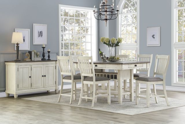 Homelegance® Granby Antique White Counter Height Table with Rosy Brown Top -1