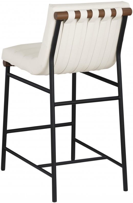Meridian Furniture Burke Matte Black/Cream Counter Stool-3