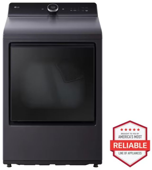 LG 7.3 Cu. Ft. Matte Black Gas Dryer with with LG EasyLoad™ Door, AI Sensing and TurboSteam™-2