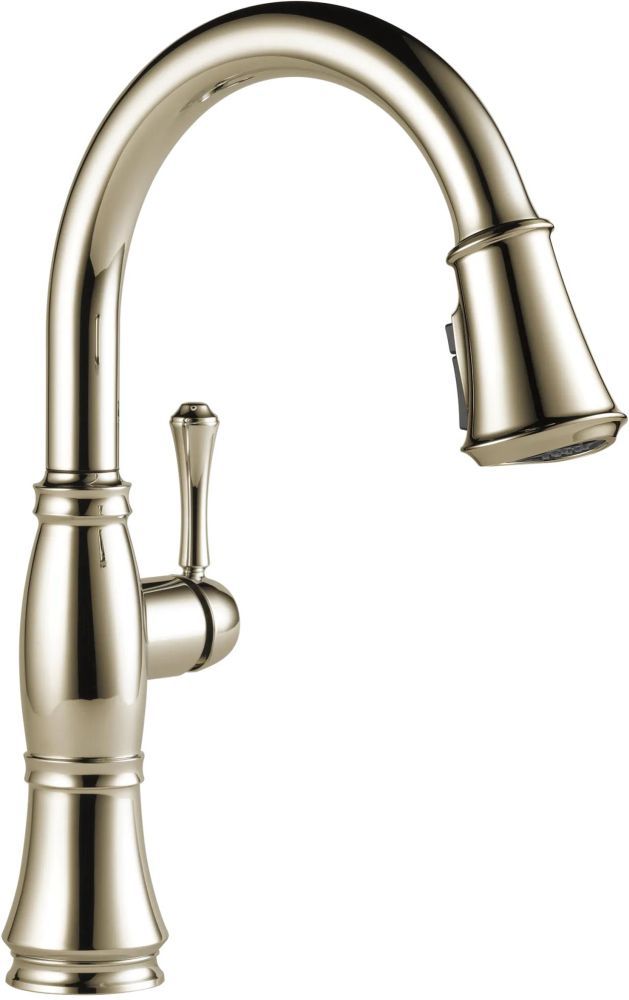 Delta Cassidy® Lumicoat® Polished Nickel Single Handle Pull-Down  Kitchen Faucet-3