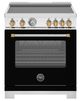 Bertazzoni Master Series 30" Fingerprint Resistant Nero Matt Pro Style Induction Range with Gold Accents-0