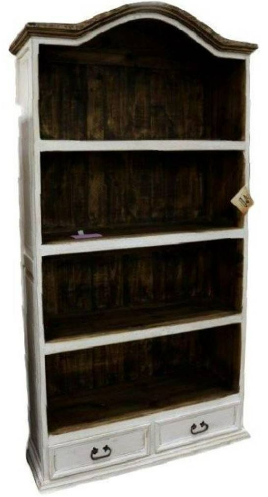 Million Dollar Rustic Frosted White Bookcase-0