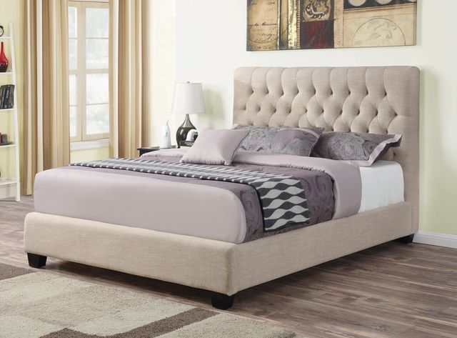 Coaster® Chloe Oatmeal Upholstered Queen Headboard-2
