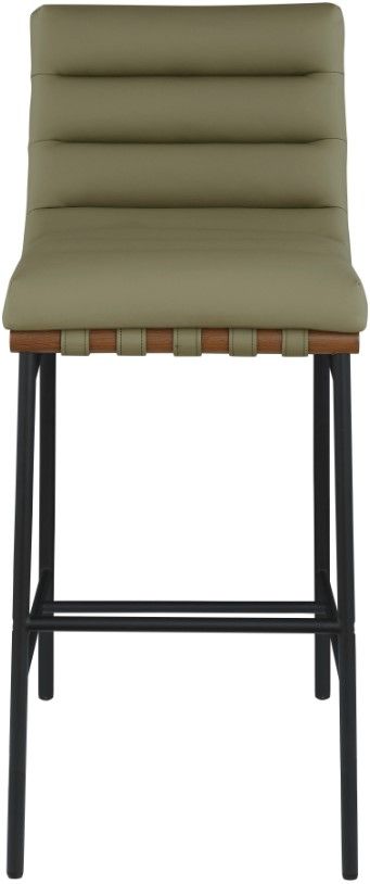 Meridian Furniture Burke Olive/Matte Black Bar Stool-1