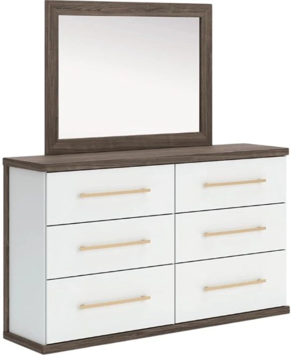 Signature Design by Ashley® Mazilar Brown/White Dresser and Mirror-0