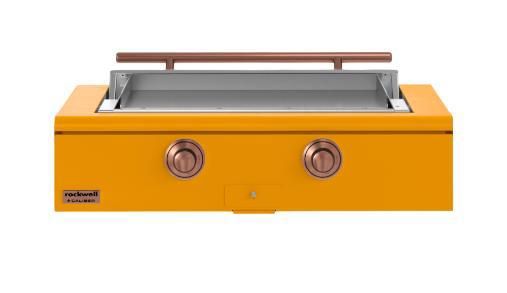 Caliber™ Rockwell Social 42" Saffron Built-In Liquid Propane Outdoor Griddle with Copper Hardware-0