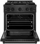 ZLINE Paramount 30" 4.2 cu. ft. Black Satin Stainless Steel Paramount Dual Fuel Range with 4 Burner Gas Cooktop and Electric Convection Oven-4