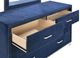 Coaster® Melody Pacific Blue 6-Drawer Upholstered Dresser and Mirror-3