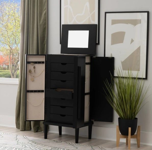 Powell® Jenn Black Jewelry Armoire-2