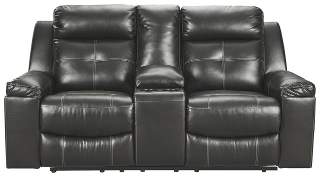 Signature Design by Ashley® Kempten 2-Piece Black Living Room Set with Reclining Sofa-2
