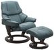 Stressless® by Ekornes® Customizable Reno Medium Manual Recliner and Ottoman with Classic Base-0