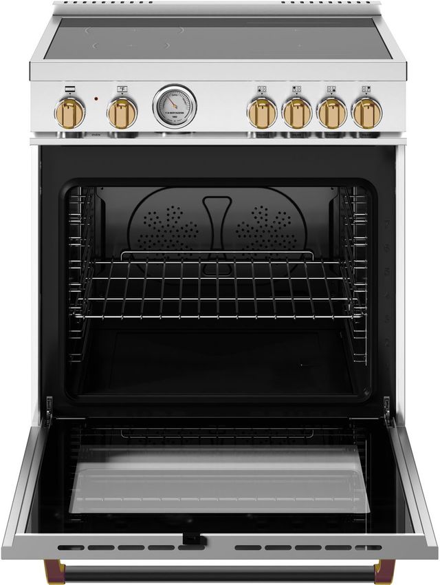 Bertazzoni Master Series 30" Fingerprint Resistant Nero Matt Pro Style Induction Range with Gold Accents-1