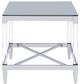 Coaster® Lindley 2-Piece Tempered Glass Top Occasional Table with Chrome Base Set-2