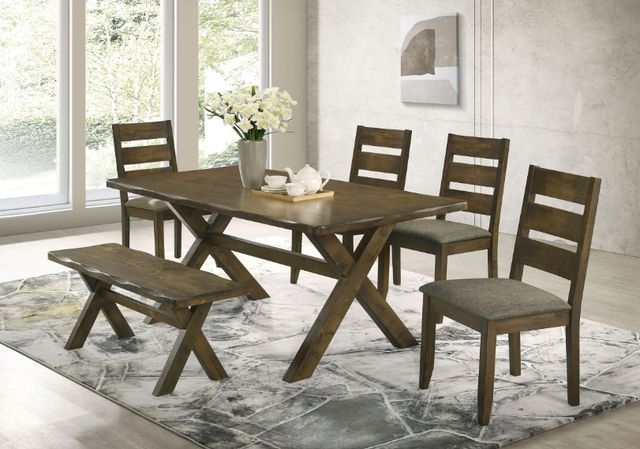 Coaster® Alston 6-Piece Gray/Knotty Nutmeg Dining Set-1