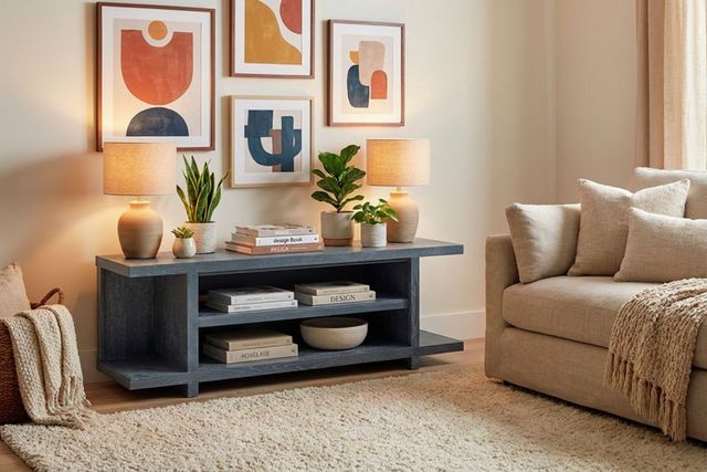 aspenhome® Latitude Deep Indigo 67" Open Console-2