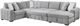 Emerald Home Ritchie 4-Piece Gray Sleeper Sectional-1