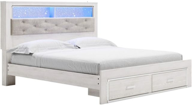 Signature Design by Ashley® Altyra White King Upholstered Bookcase Storage Bed-0