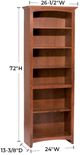 Whittier Wood® Furniture Customizable McKenzie 6-Shelf 24" Bookcase-1