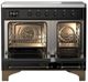 Ilve® Majestic III 40" Glossy Black Pro Style Induction Range with Triple Glass Door and Burnished Trim-1